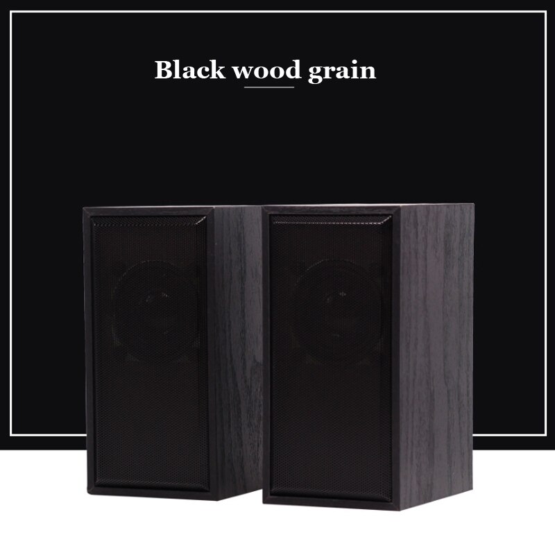 USB Wired Wooden Computer Speakers 2 Pieces Mini Portable Speakers Desktop PC Computer Wired USB Speaker Portable Music: Black wood grain