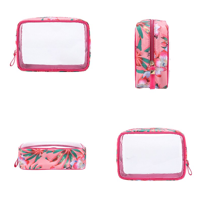 Pvc Transparante Make-Up Tas Travel Organizer Cosmetische Tas Roze Tas Mode Vrouwen Tas Waterdichte Tas Drie Zakken