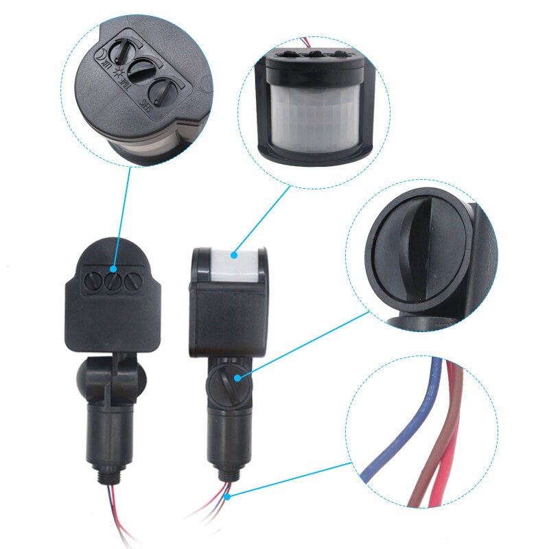 Outdoor Indoor Home Motion Sensor Light Switch 5W-100W AC 220V Automatic IR motion Sensor Switch With LED Light