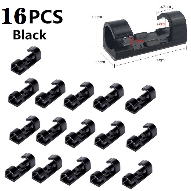 Organisateur de câbles Clips gestion des câbles bureau et poste de travail gestionnaire de fils ABS support de cordon USB ligne de données enrouleur de canette: WHITE