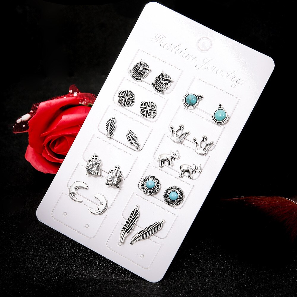 Böhmen Geometrische Kleine Stud Ohrringe Set Für Frauen Shell Blume Stern Hand Charme Ohrringe Mädchen Trendy Schmuck