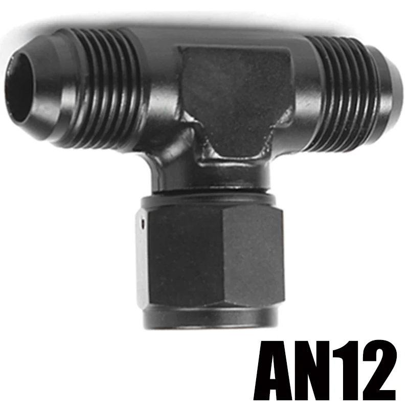 An4 an6 an8 an10 an12 universella aluminiumslang-t-kopplingar hane till hane hona t-koppling på sidan gängad koppling adapter svart: Gul