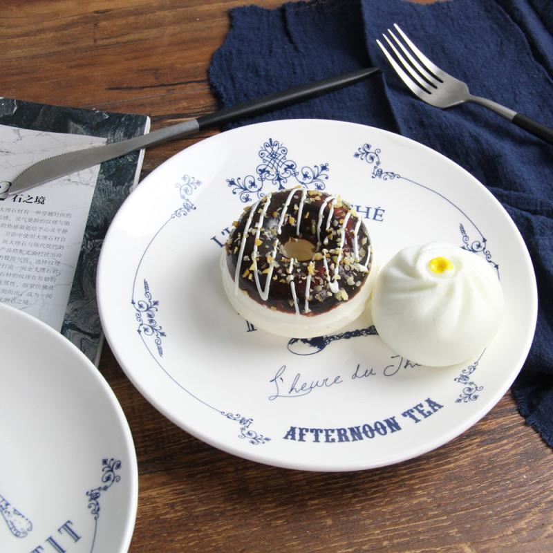 Plates Breakfast Steak Children's Fruit Plate Hand Painted Dinner Dish Cutlery Cartoon Ceramic Platos Dessert Plates