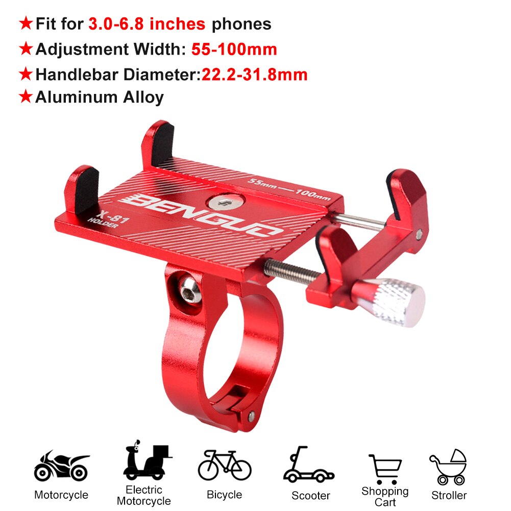 Gub Plus 9 Motorfiets Telefoon Mount Draaibare Fiets Mobiele Telefoon Houder Mtb Rekken Fietsen Scooters Mount Fiets Accessoires: X-81 red