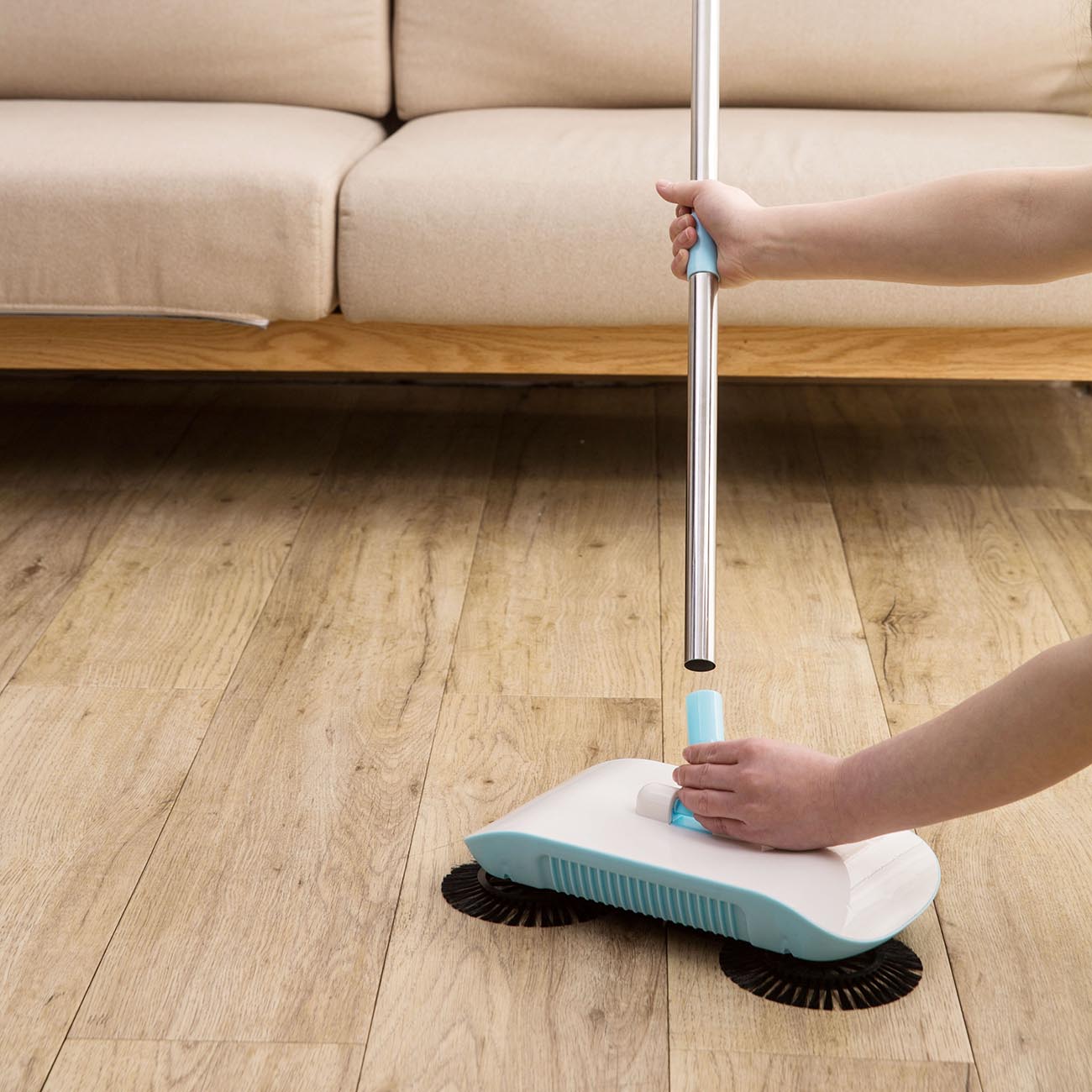 Push Type Sweeping Machine Stainless Steel Magic Broom Dustpan Household Vacuum Cleaner Hand Push Sweeper Home Cleaning Tools