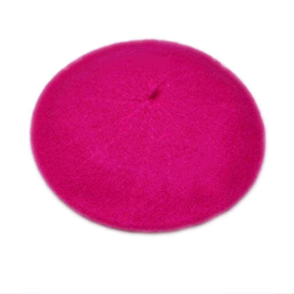 Elegent britisk dame kvinner strikket beret lue ski luer tam lokk lue xin: Rosenrød