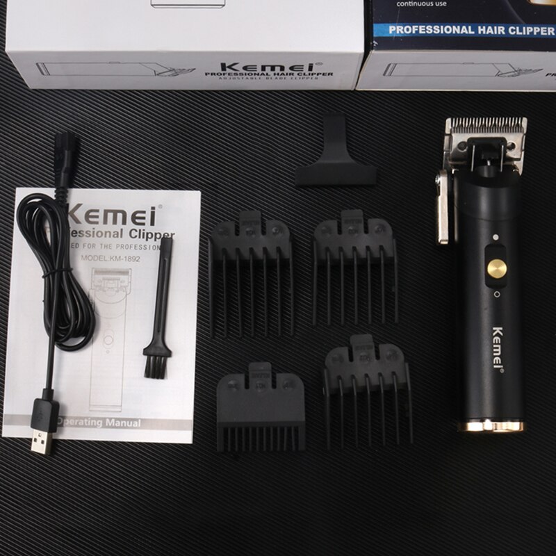 Kemei Professionele Tondeuses 0Mm Kaalhoofdige Draadloze Zware Baard Trimmer Kapsel Machine Oplaadbare Rustig