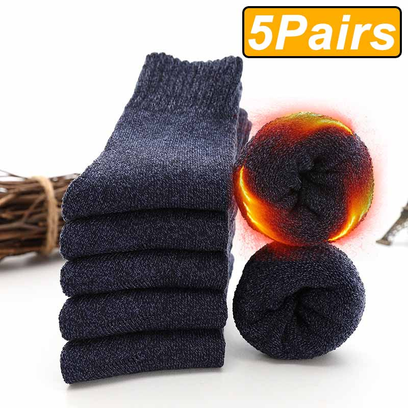 5 pares de inverno quente meias masculinas grossas meias femininas super mais grossas meias sólidas meias de inverno contra neve fria terry meias: Verde exército