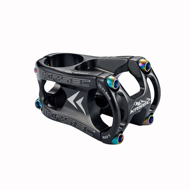Krsec Handlebar Mtb Bike Stem 50Mm Tee Mountain Bicycle Bridge Short Power Integrated Stem 31.8 Throat Aluminum Manillar Canote: stem 50mm black