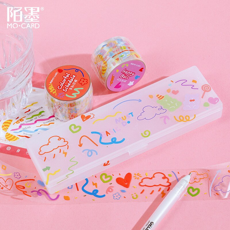 Ruban de célébration de fête ruban de masquage ballon planificateur décoratif ruban adhésif bricolage Scrapbooking autocollant étiquette papeterie