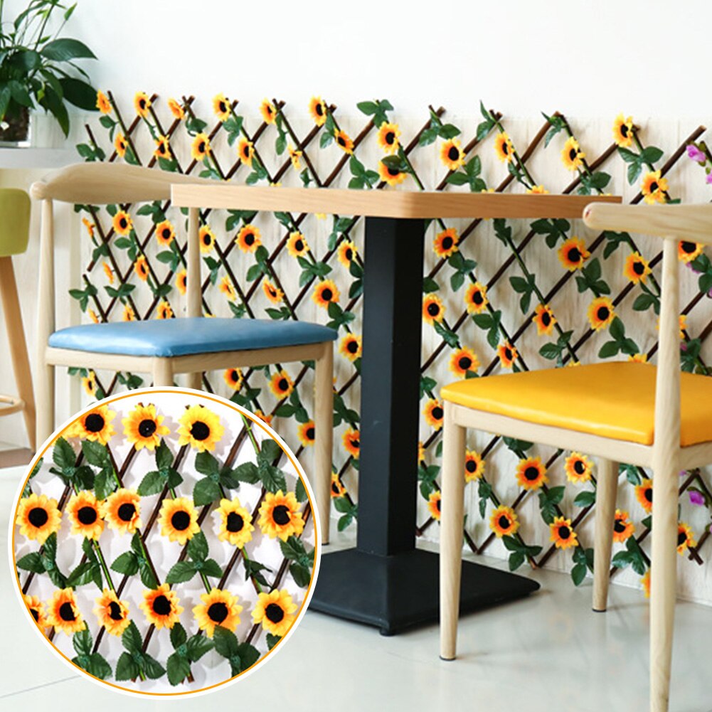 Home Garden Screening Artificial Flower Leaves Trellis Privacy Screen Fence Indoor Wooden Hedge Backyard Balconies Easy Install