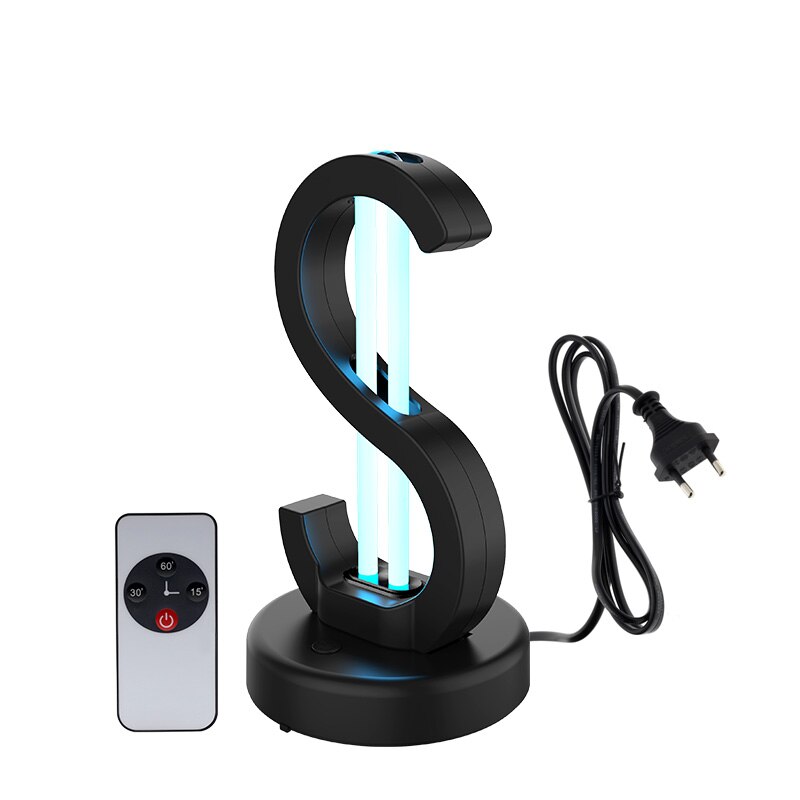 Ultraviolet kvarts lampe timing bakteriedræbende lys uvc bakteriedræbende desinfektionslampe 110v / 220v uv sterilisator dræbe mide luft ren: 30w- sorte / 220v eu-stik