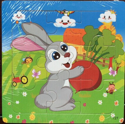 Baby Kids educazione per bambini giocattoli Puzzle in legno giocattolo Puzzle geometrico in legno per bambini Montessori Early Learning toy GYH: Rabbit