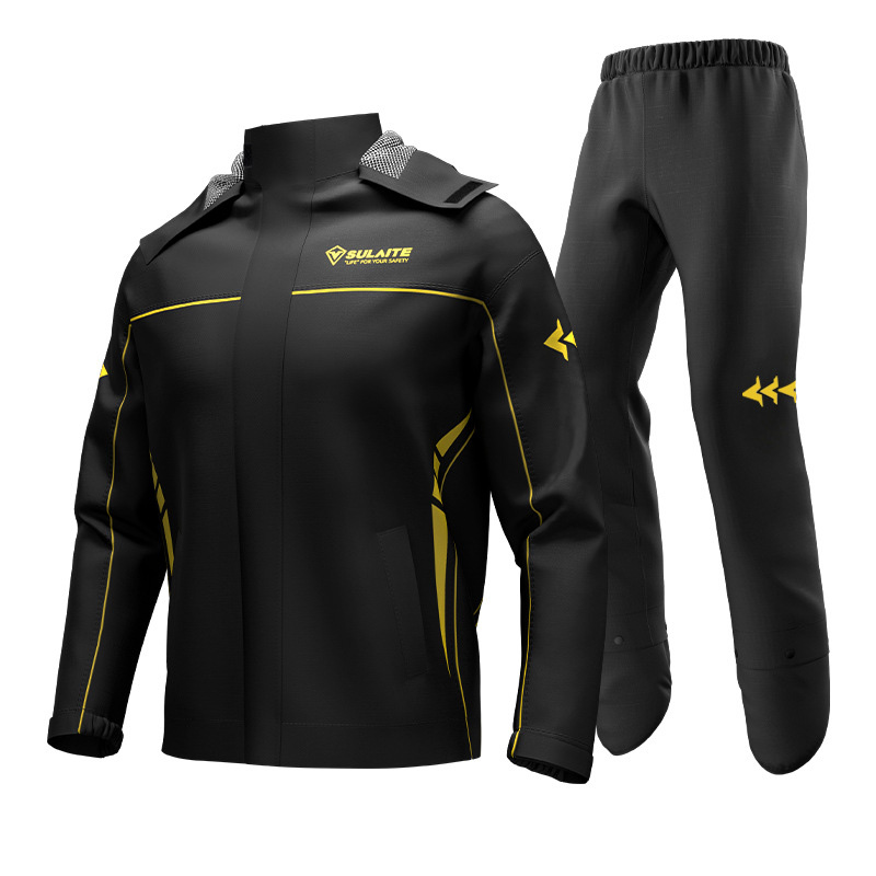 Outdoor Motorcycle aterproof Clothing Ultra-thin Raincoat Set Motocross Breathable Comfortable Reflective Climbing Rain Coat: XXL / army green