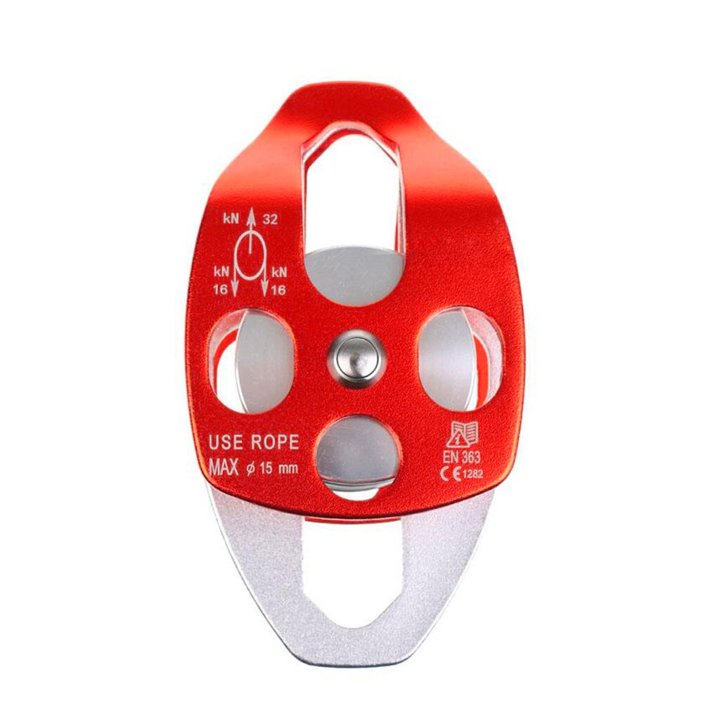 32KN Ball Bearing Double Swing Pulley for Hauling System Rock Climbing Caving Rappelling Rescue Dragging Caving Rescue Sheaves: Red