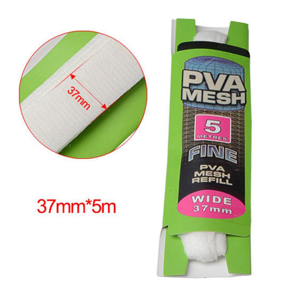PVA, Soluble en agua cebo de pesca, bolsa de malla de red Soluble en agua, Media relleno, bolsa de cebo, 5M, red de protección para pesca de carpa