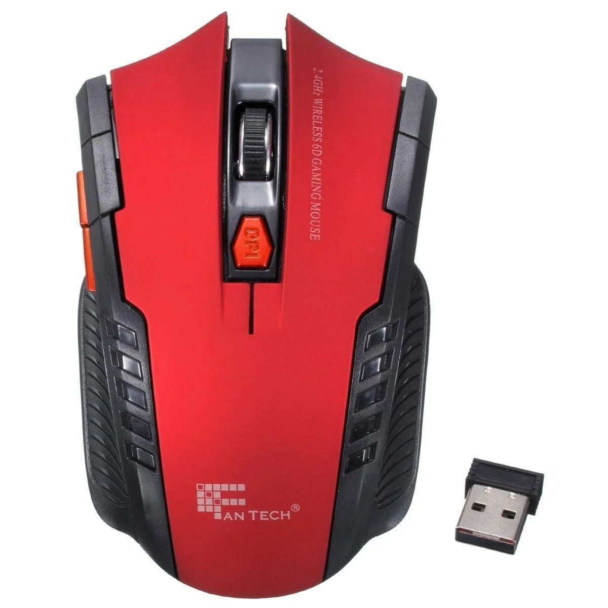 Mini Portable Mouse Mice 2.4GHz Wireless Optical Game Mouse for PC Laptop Computer USB Receiver: Red