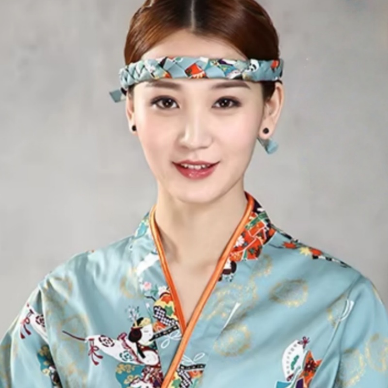 Hand Woven Japanese Cuisine Headband Sushi Head Strap Men Work Chef Vintage Waiter Headdress For Men Women: Gold