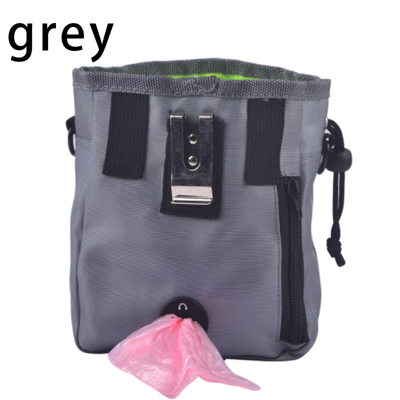 Nueva bolsa de entrenamiento para perro mascota, bolsa de entrenamiento portátil, cebo, cebo, perros, agilidad, bolsa de almacenamiento para alimentos, bolsas de cintura de recompensa: Gris
