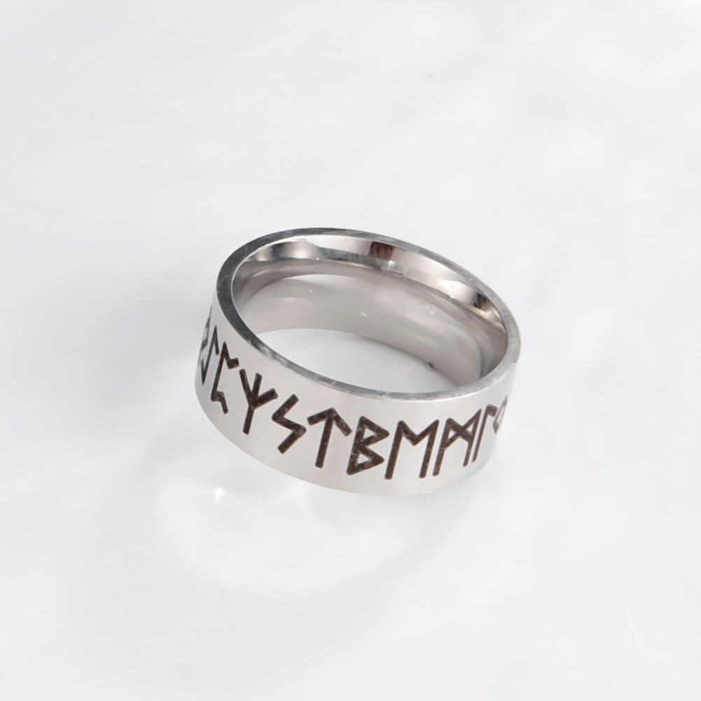 LIKGREAT Nordic Viking Rune Ring per uomo donna Vintage Retro anelli da dito in acciaio inossidabile amuleto coppia gioielli regalo