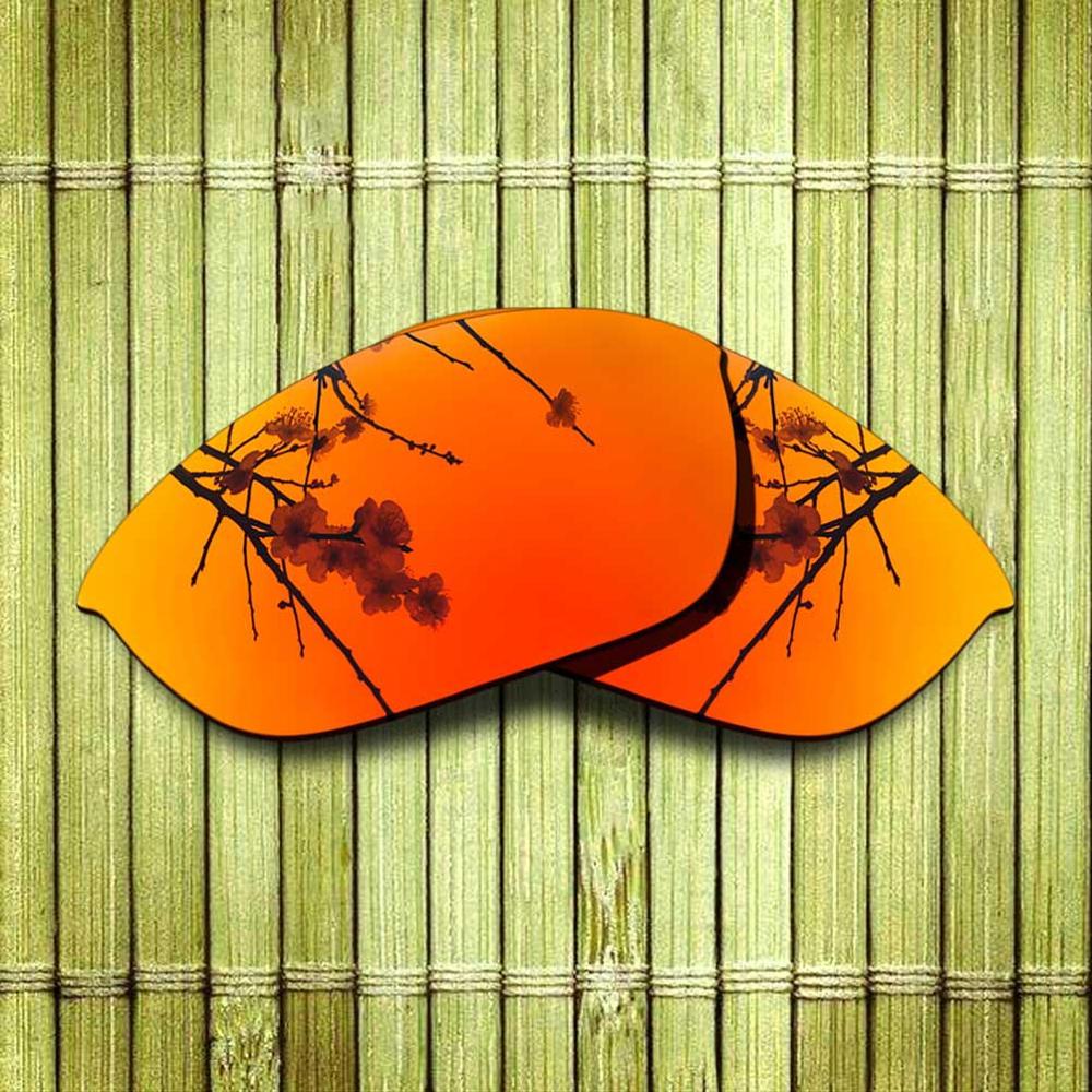 Polarized Replacement Lense For-Oakley Half Jacket 2.0 Sunglasses Frame True Color Mirrored Coating - Options: Fire Red