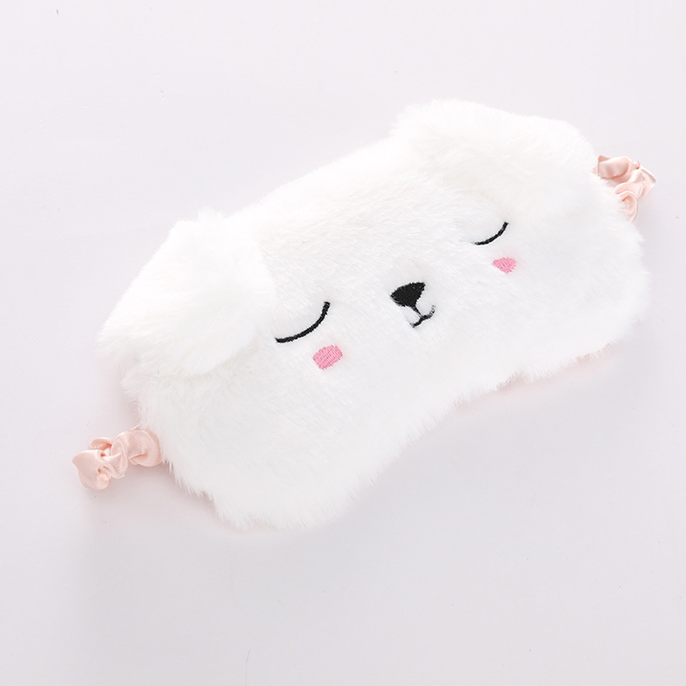Bonita mascarilla para dormir, vendaje para ojos, cubierta con venda para los ojos de felpa, sueño para dormir para niñas y mujeres, parche ocular de noche para animales, siesta, relajación, cuidado de la salud