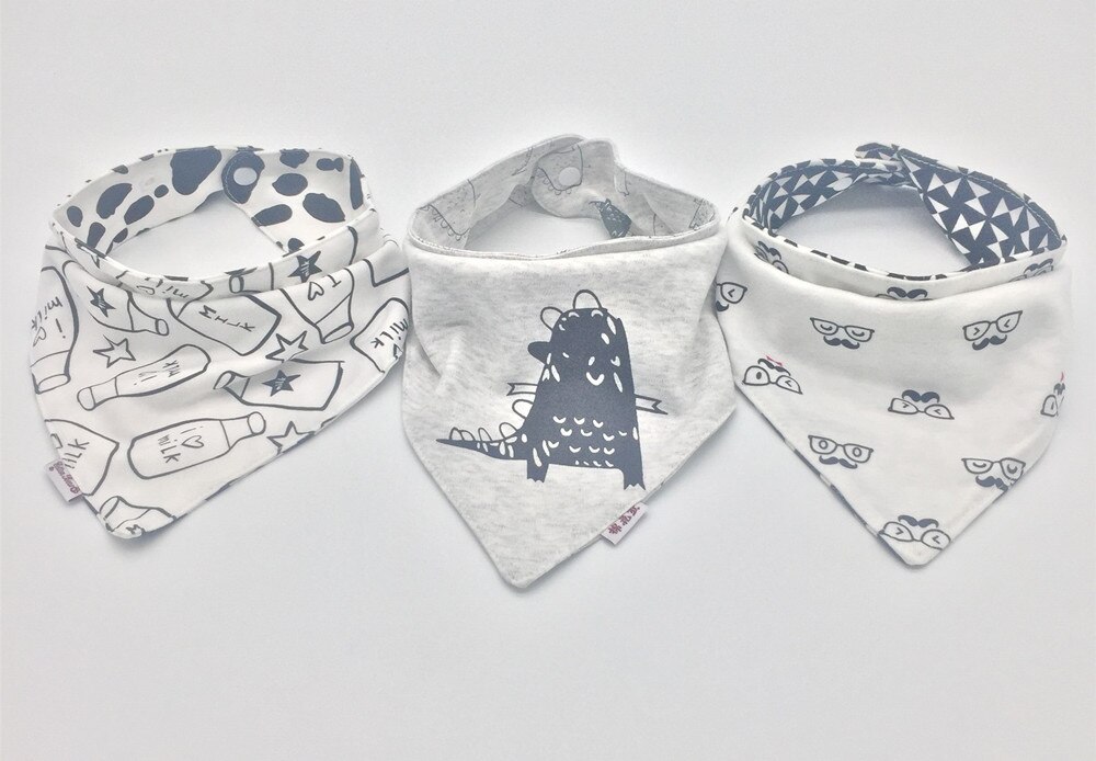 Babadores de bebê tamanho grande menino menina algodão burp panos moda estampa animal do bebê duplo uso bandana babadores