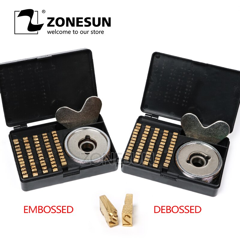ZONESUN heat stamping alphabet set heat press machine FR900 FR770 alphabet set date coding machine letter numbers brass number