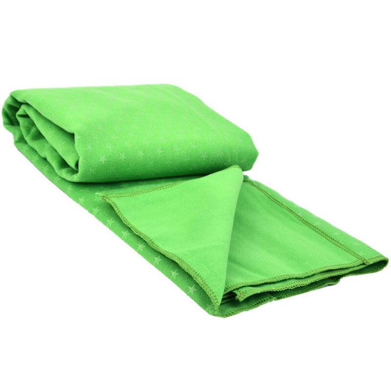 Yogamatten-handtuch mit kleinem sternenmuster, mikrofaser, rutschfest, ultraweich und schweißabsorbierend: Grün