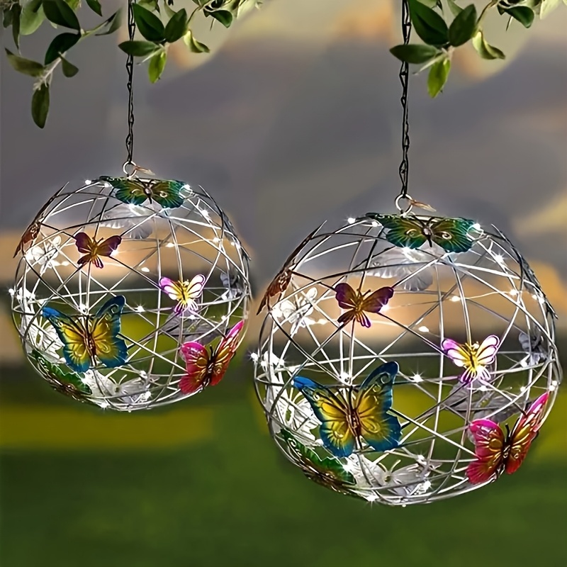 1-delig kleurrijk vlinder zonne-bollicht buitenterras tuin decoratieve hangende boomverlichting sfeerverlichting