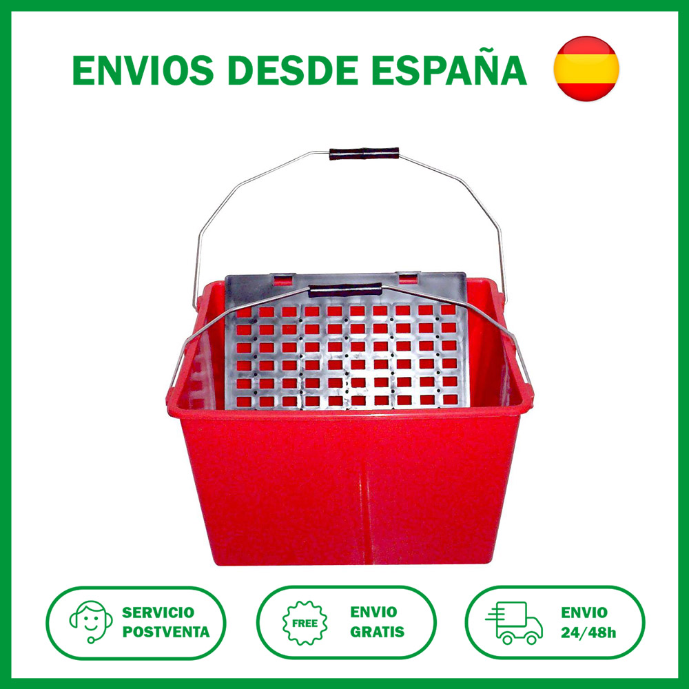 Cubeta 2 Asas 16l Con Rejilla