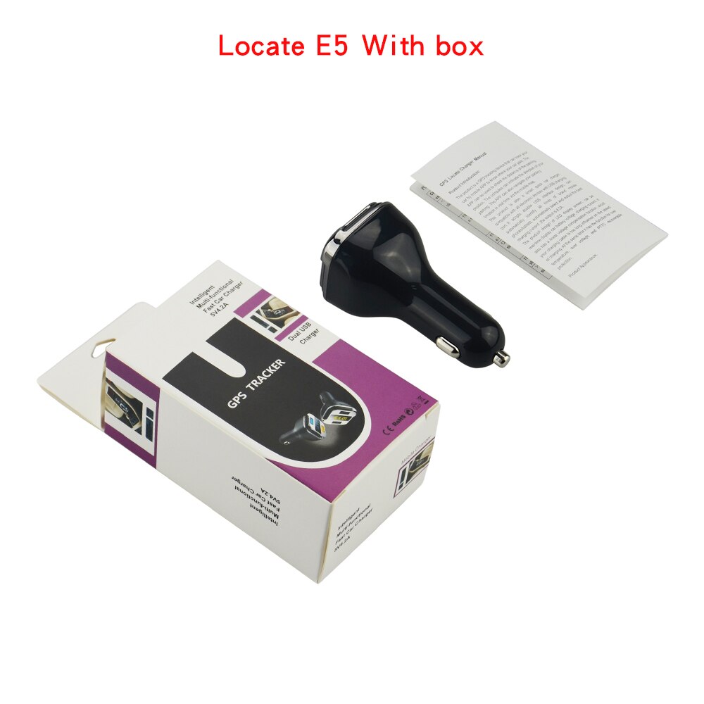 Hoge Nauwkeurigheid Smart Car charger Real-time Datum Monitoring Dual USB Zwart Lokaliseren E5 ingangsspanning DC 12 V-24 V: With box