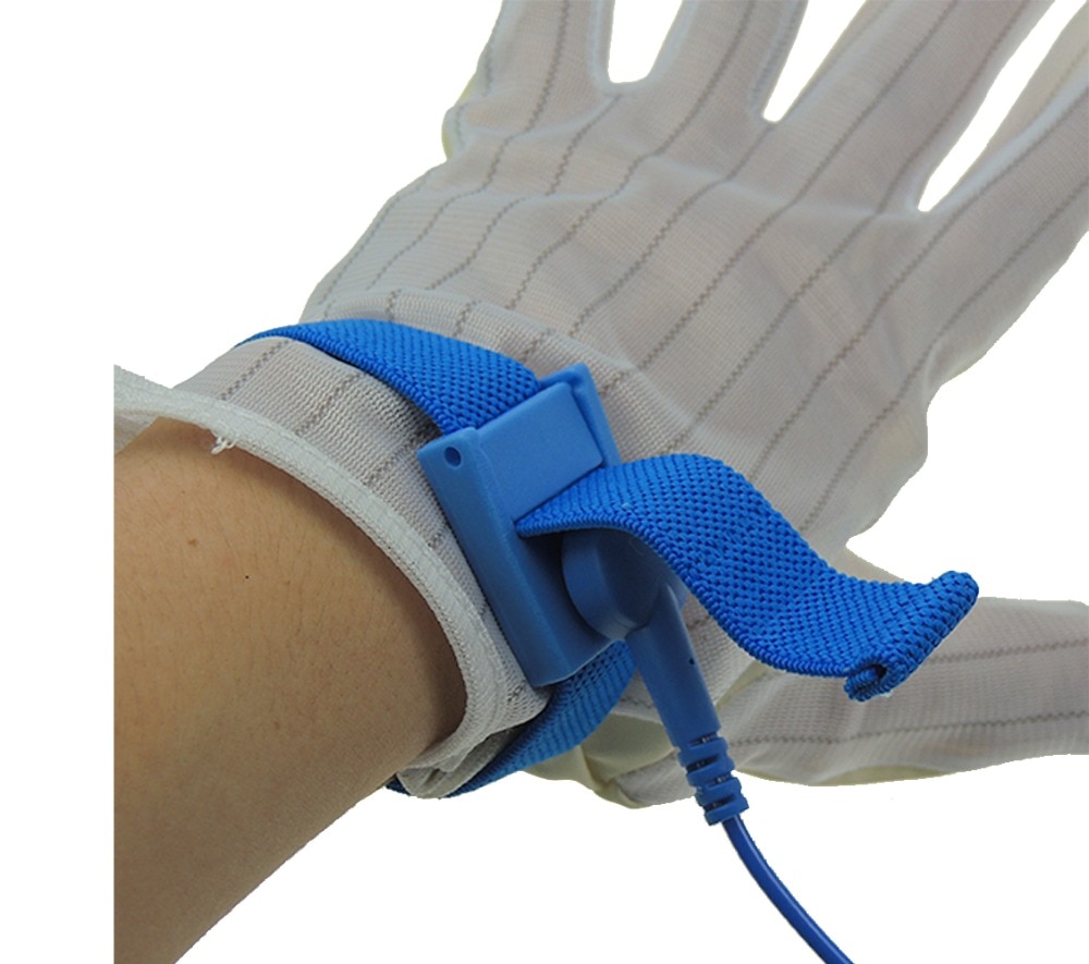 ESD Polsband Stof HQ Wrist Band Strap Met 1.8 meter Anti Statische Aarding Koord en Aarde Bonding Plug ESD banana Plug