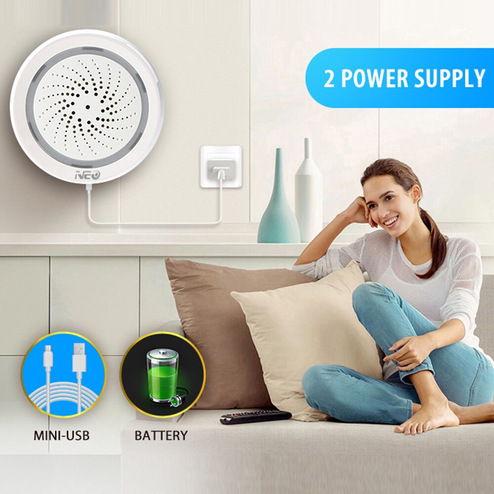 NEO NAS-AB02W WiFi USB Siren Alarm Sensor Smart Wireless USB Alarm WiFi USB Siren Alarm Sensor