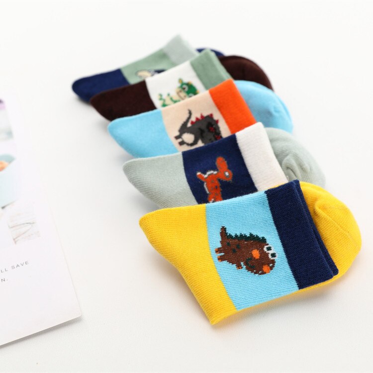5pairs/lot Spring Baby Socks 3-12 Years Cartoon Socks Baby Cotton Socks Children Cotton Socks