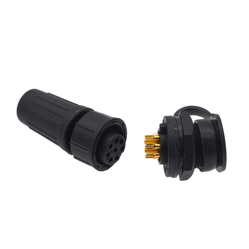 Waterproof connector plastic plug socket IP67 PY07 Z108 butt connector 2pin 3pin 4pin 5pin 6pin 7pin 8pins