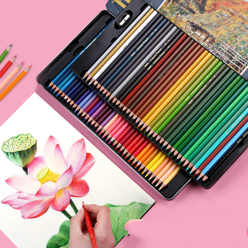 QUER Kleurpotlodenset, 72-delige kunstset bevat aquarelkleurpotloden, schetspotloden, ideaal voor volwassenen tekenen, schetsen, schaduwen en kleuren