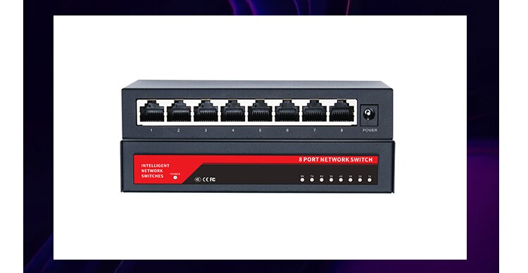 Intelligent Gigabit Network Switch 10/100/1000Mbps 8 Port RJ45 LAN Hub Fast Ethernet Switch Bandwidth 10G Full Duplex IEEE802.3u