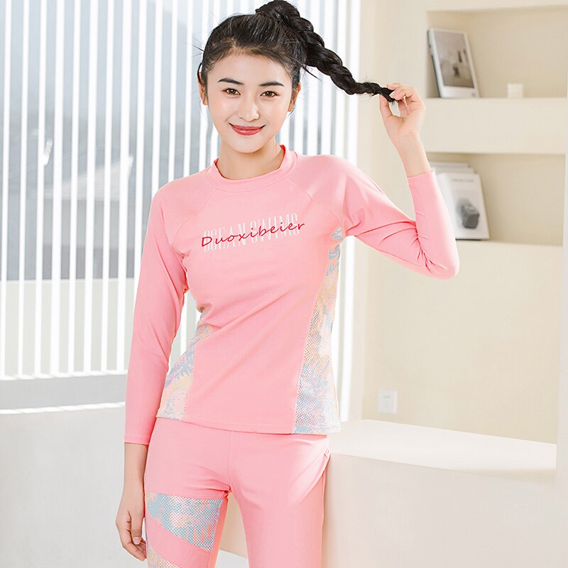 Ganzkörper Lange Ärmeln Mädchen Badeanzug der Sonne UV Schutz UPF50 + Ausschlag bewachen Surfen Bademode Zwei Stück freundlicher bademode 3XL-5XL