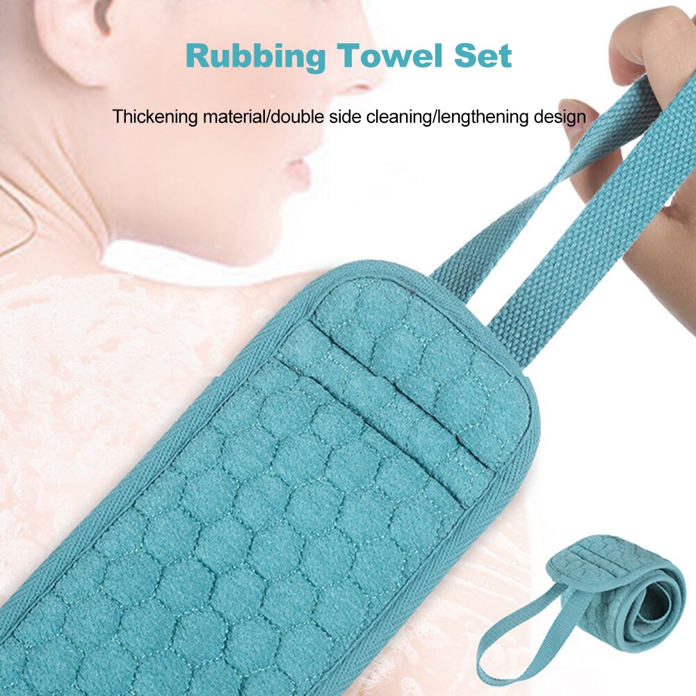 Badhanddoek Handschoenen Set Lange Strip Dubbelzijdig Pull Back Strip Volwassen Wrijven Terug Badhanddoek Bad Benodigdheden Badkamer ceaning Levert