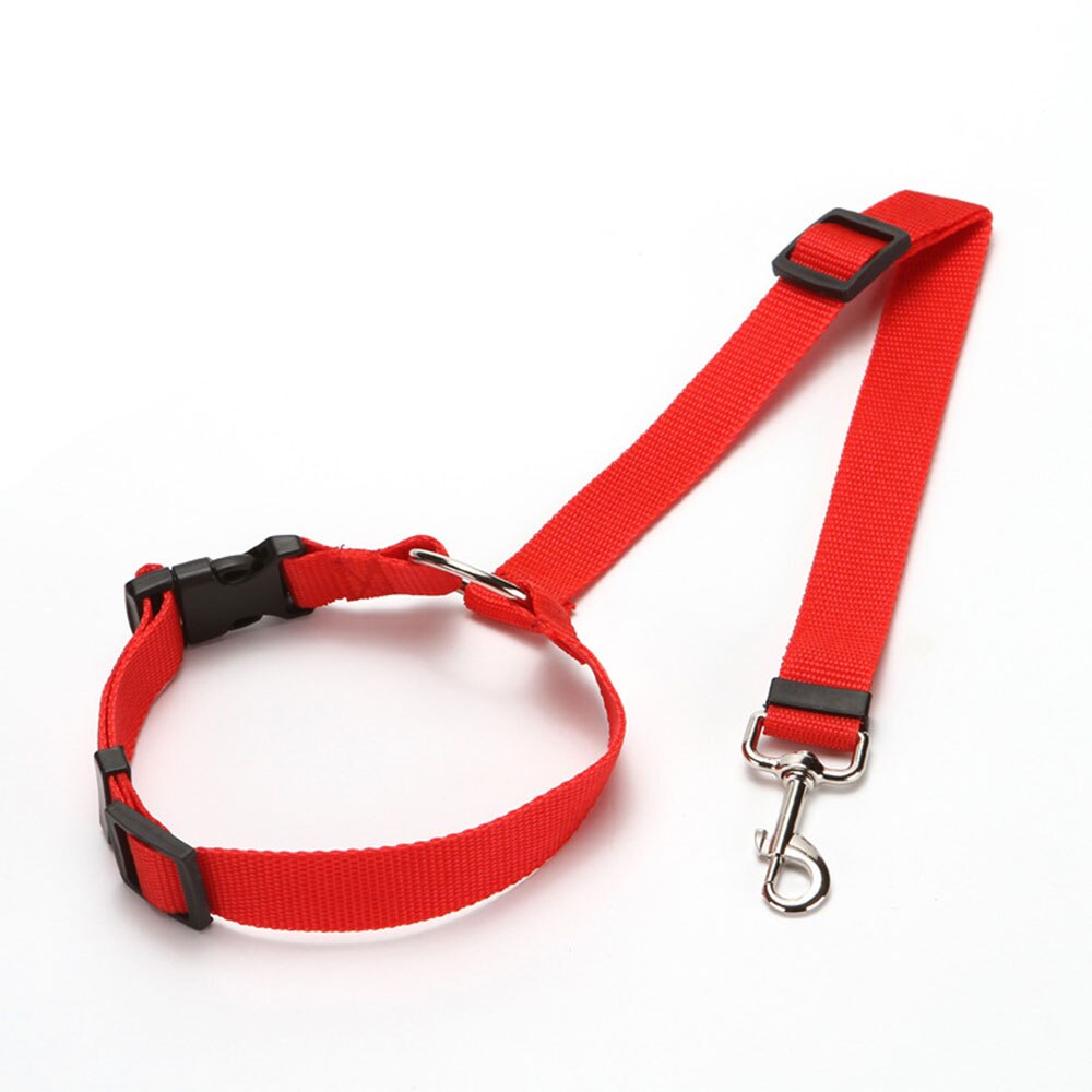 Hond Kat Veiligheid Seat Belt Riem Auto Hoofdsteun Restraint Verstelbare Nylon Hond Hoofdsteunen Voertuig Veiligheidsgordels Harness Pet Accessoires: Red