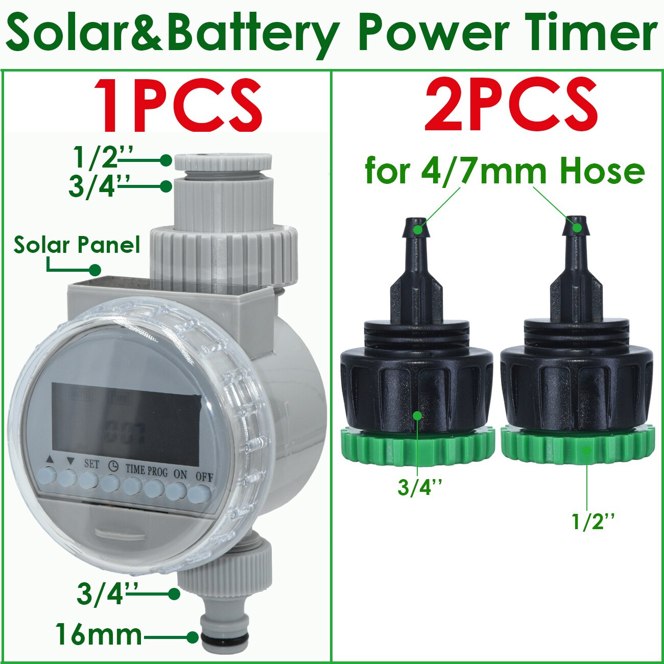 KESLA Garden Solar Battery Powered Watering Timer Drip Irrigation Greenhouse Electronic Automatic Irrigator Controller System: grey