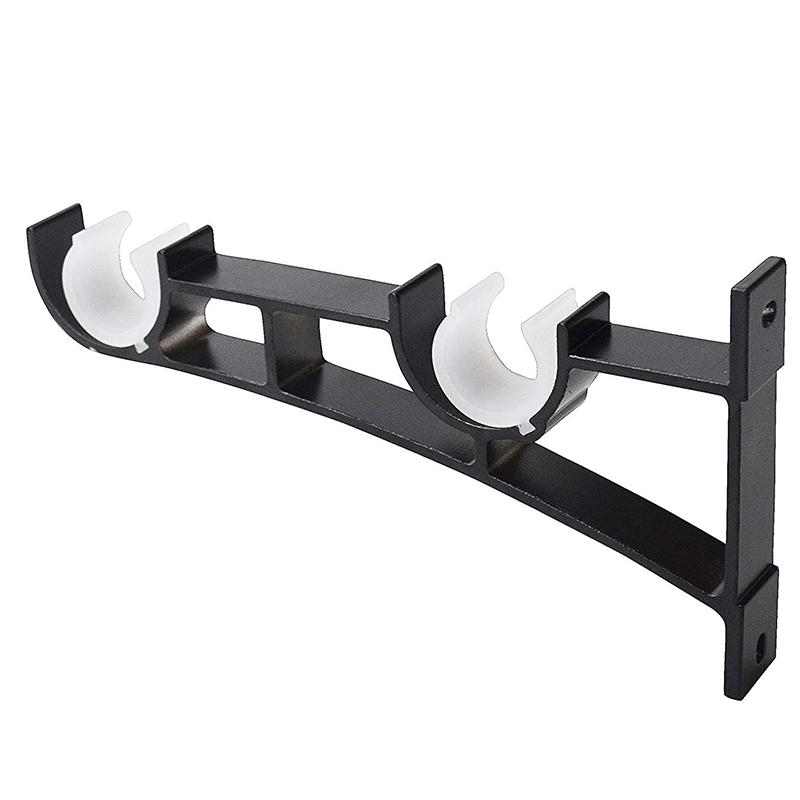 Double Curtain Rod Holders Set, Curtain Rod Brackets, Tap Right Into Window Frame Curtain Rod Hang Curtain Brackets for Window B