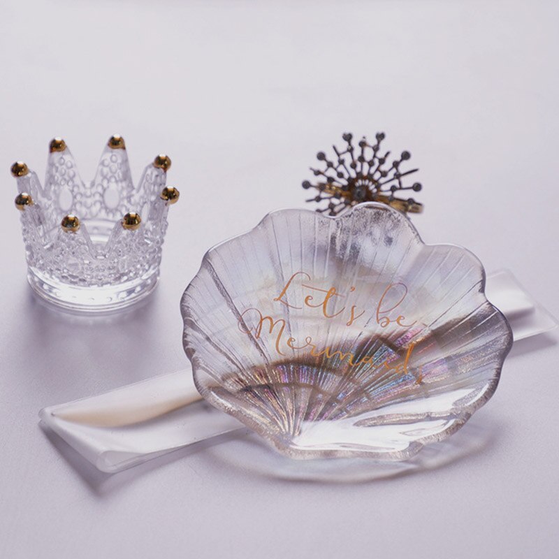 Färgat glas frukt tallrik färgad skal form glas middag tallrik textur glas tallrik sojasås maträtt dessert bricka