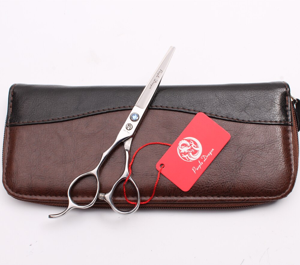 Left Hand 6" Purple Dragon Scissors For Hairdresser Blue Stone Cutting Scissors Thinning Shears Hair Scissors Z8000