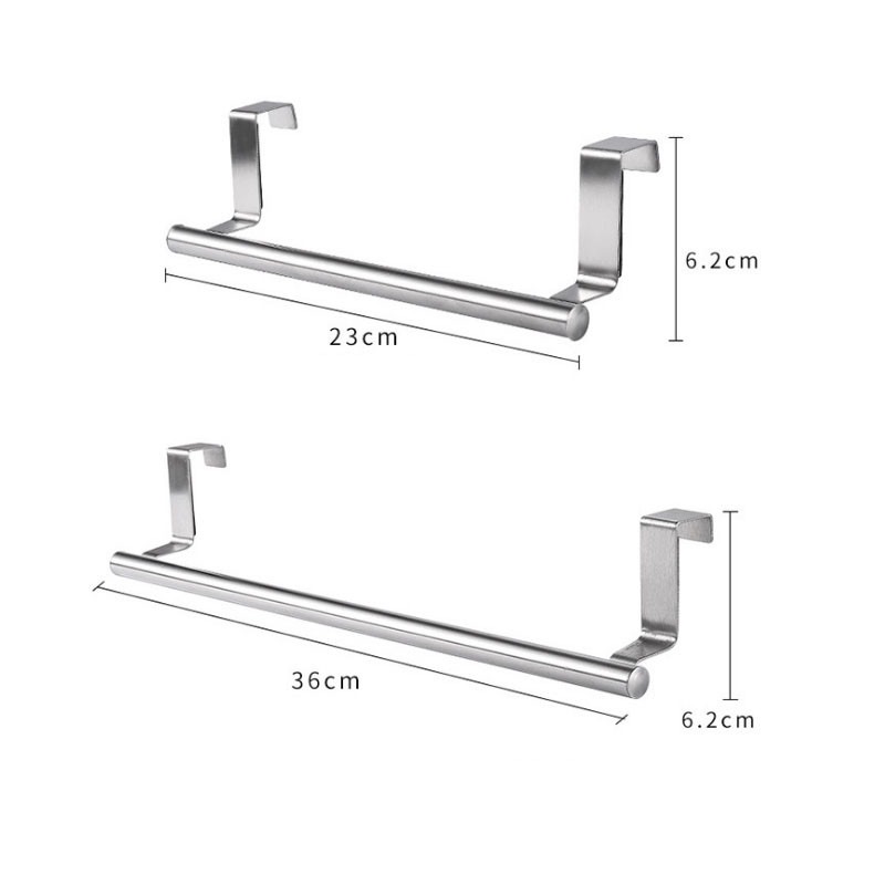 Stainless Steel Over Door Towel Rack Hanging Holder Bathroom Kitchen Apron Towel Storage Hanger Home Cabinet Organizer Shelf