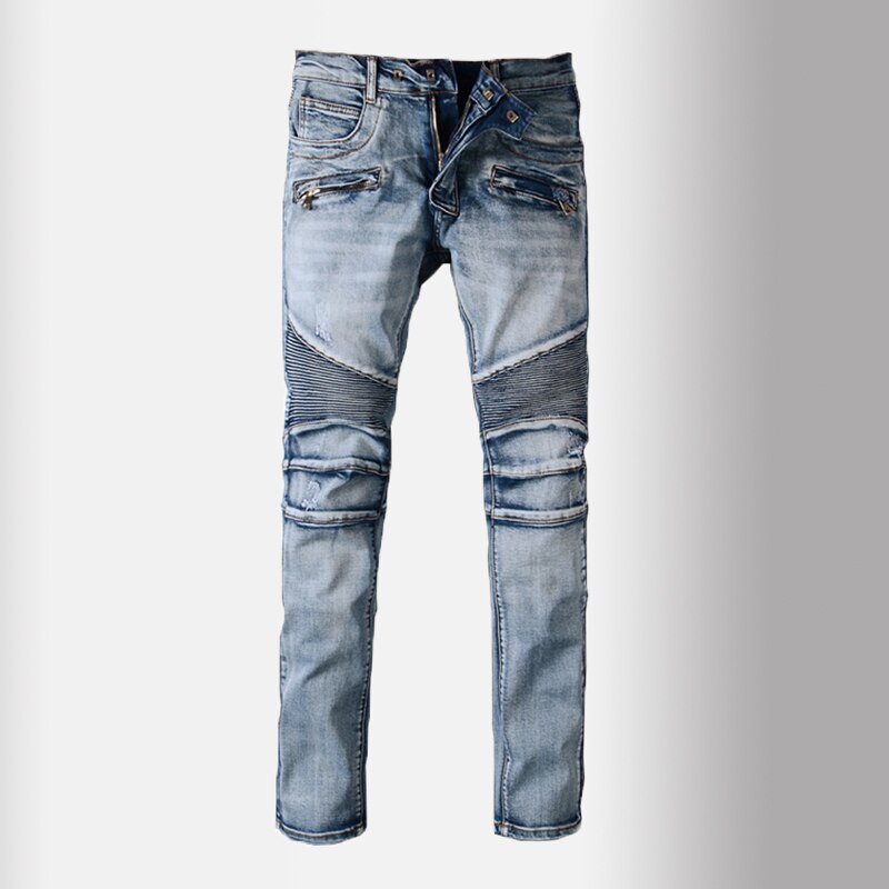 Jeans Moto Biker Uomo - Classico Fit Dritto In Misto Cotone - Rugged Wear - 2
