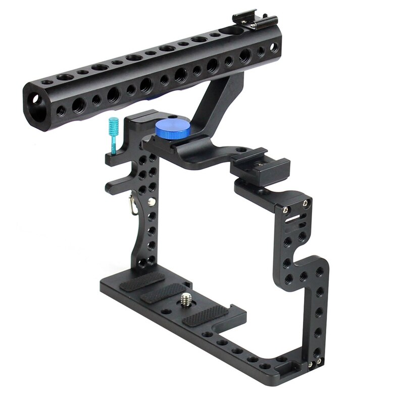 Camera kooi stabilisator, aluminiumlegering camera video kooi voor panasonic lumix  gh3/gh4 met bovenste handvat