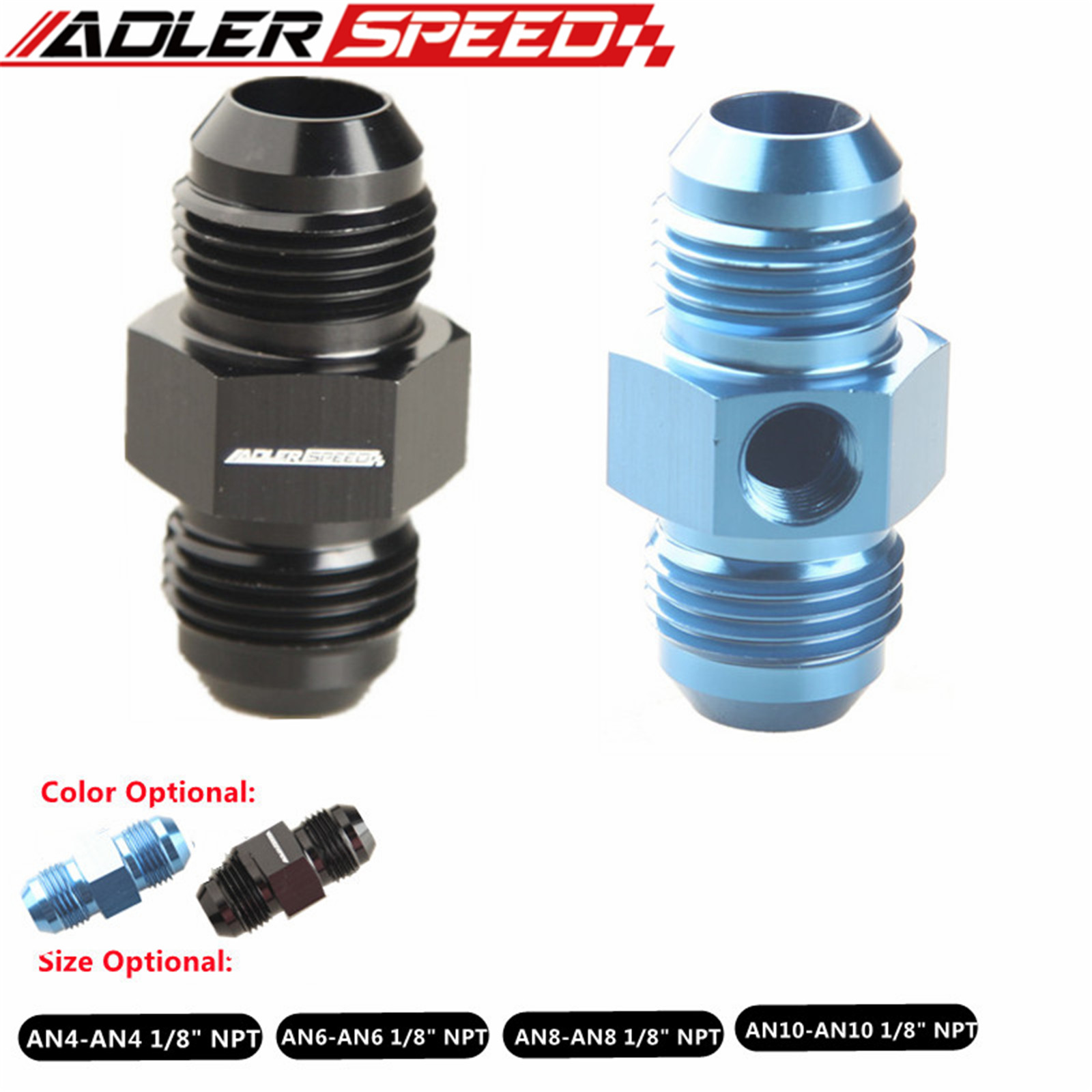An4 an6 an8 an10 hane till hona 1/8 " npt mätare/sensor sidoportsadapter oljebränslekoppling slangände