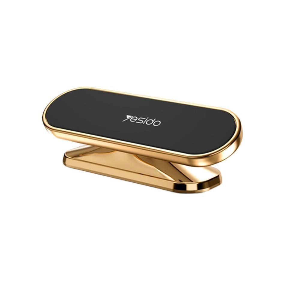 Yesido  c55 auto telefoonhouder standaard mini strip vorm houder / xiaomi magneet metalen gps voor iphone telefoon auto / samsung muurbevestiging  u9 w 1: Goud